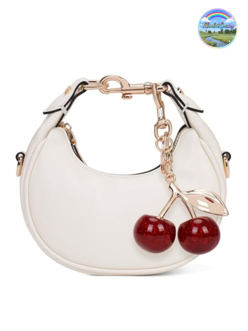 Mini Top Handle Bag Crossbody Purse Faux Leather Crescent Cute Handbag